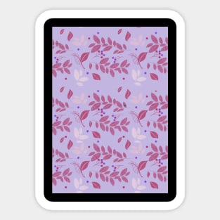 Violet leaf_berry pattern Sticker